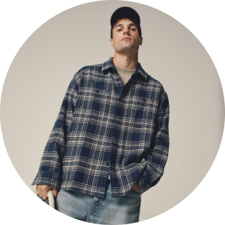 man wearing flannel shirt