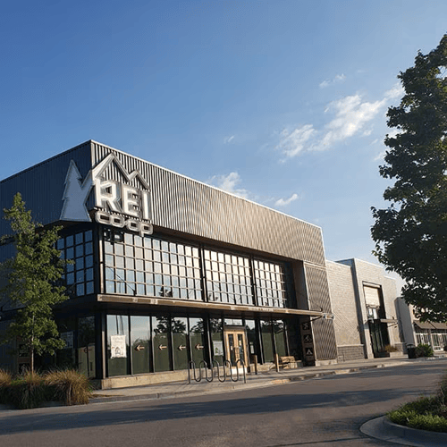 The front of the REI store in Chattanooga, Tennessee