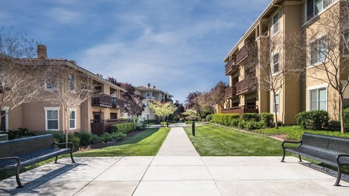 Building exterior at Cornerstone Apartments in San Ramon, CA 94582