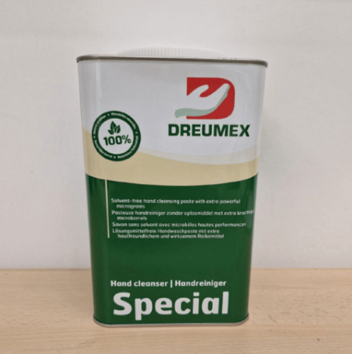 Dreumex - Spezial Handcleaner - Hautpflegende, lösungsmittelfreie Handreinigungspaste.  Gegen starke Verschutzungen. Gibt nach der Anwendung extrem feine Haut. - Artikel Nr. S 8050 Verpackungseinheit Büchse à 4.2 kg