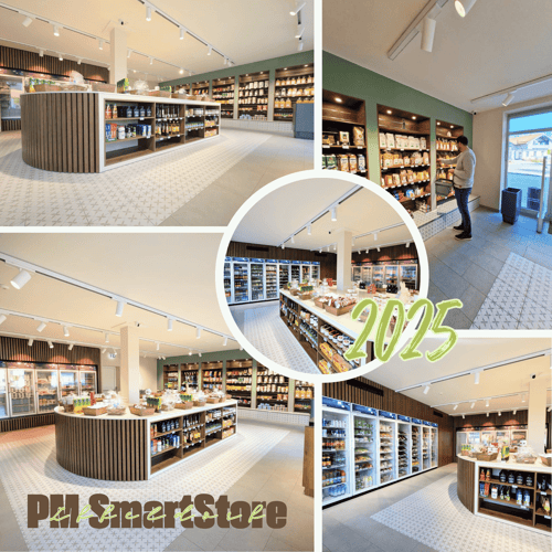 Ein Smartstore  trifft Innenarchitektur: Der PM SmartStore Petermichl zeigt, wie autonomer Handel und hochwertiges Ladendesign zusammenpassen.(Technologie von Simpli Store GmbH)