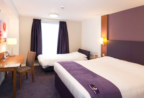 Premier Inn room with double bed and single bed