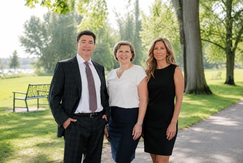 Andrew, Michelle and Bev by tree