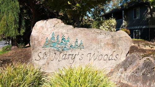 Property sign at St. Mary’s Woods Apartments in Beaverton, OR 97078