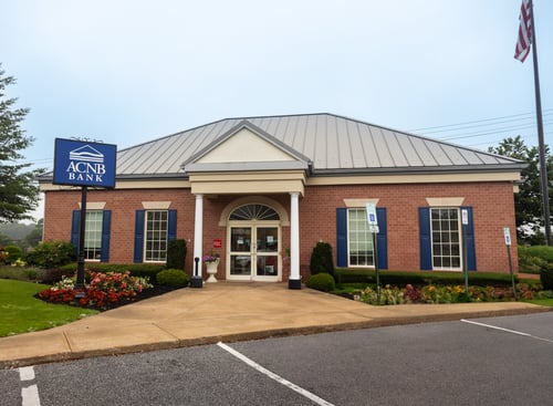 Exterior photo of ACNB Bank - College Square in Westminster, MD.