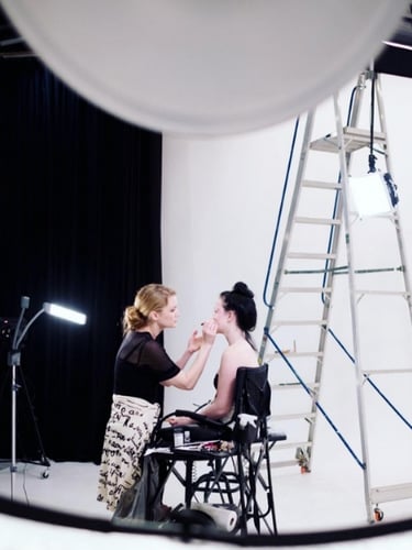 Photo of getting ready in studio