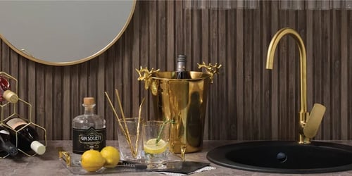 Wall cladding with stylish home bar