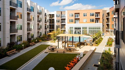 Courtyard at Indigo 301 Apartments, King of Prussia, Pennsylvania