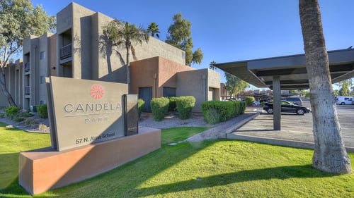 Entrance into Candela Park at Candela Park Apartments, Mesa, Arizona