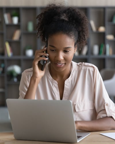 woman doing virtual certification
