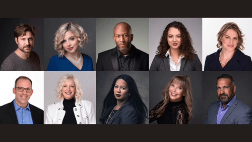 collage of various professional headshots