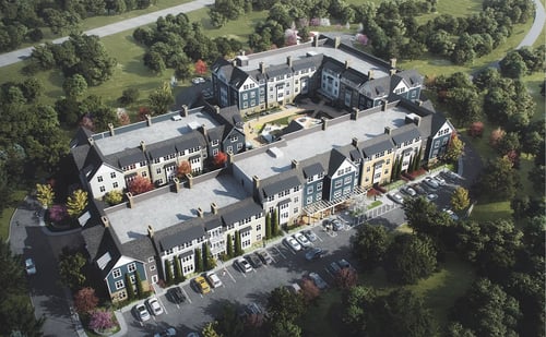 Aerial view of The Villages at Saugatuck, Westport, CT