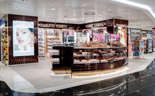 Charlotte Tilbury Airport Beauty Counter at Glasgow Airport Terminal