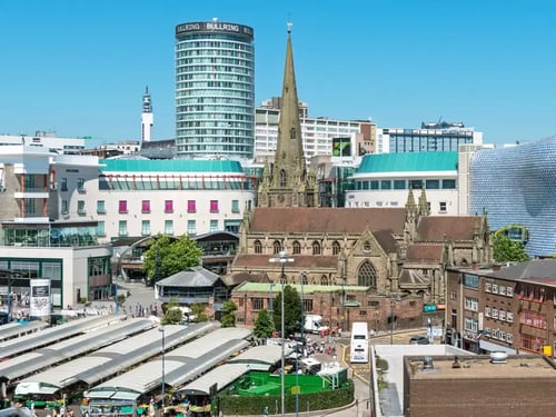 Knight Frank Birmingham commercial office banner image: Birmingham Cityscape, England, UK