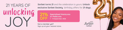 21% off Specialised Manicures or Pedicures from 7–13 September