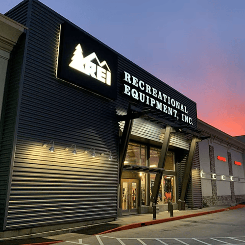 The front of the REI store in Houston, Texas