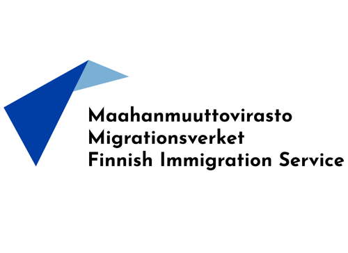 Logo: Maahanmuuttovirasto, Migrationsverket, Finnish Immigration Service.