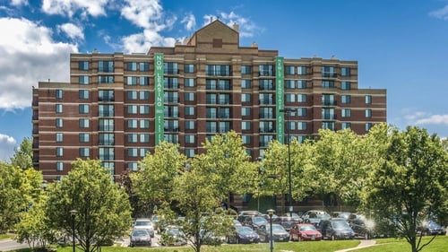 Building exterior at Residences at Rio in Gaithersburg, MD 20878