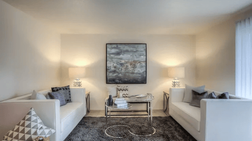 Living Room at Fieldstone Apartments, Fairview, OR, 97024