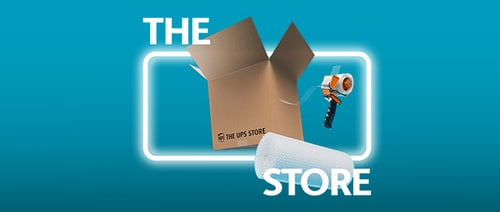 The UPS Store box and packing tape