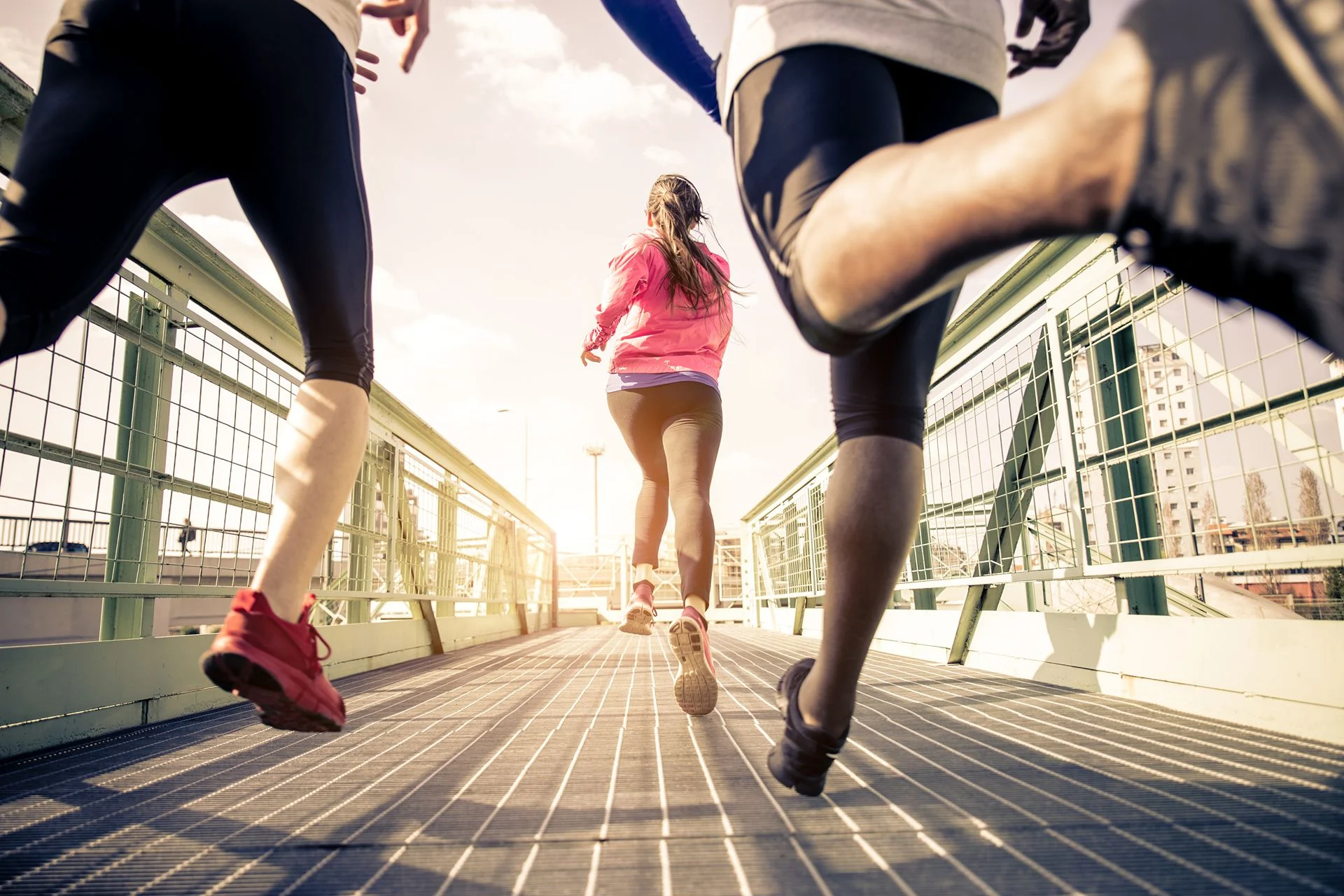 group of people running outdoors