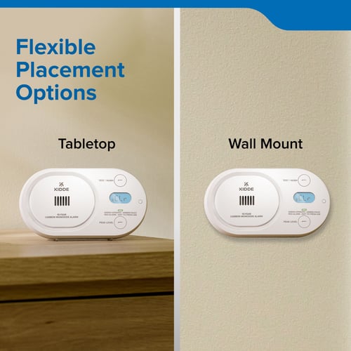 Flexible placement options include on the table top and wall mounted.