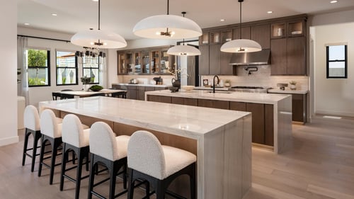 Stunning kitchen with upgraded cabinets and two spacious islands