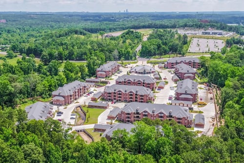 Aerial view at Arlo Luxury Apartments in Little Rock, Arkansas
