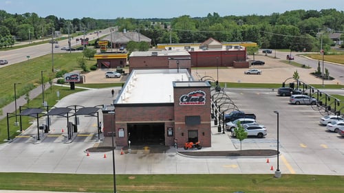 Aerial View of Peoria, Illinois Club Car Wash