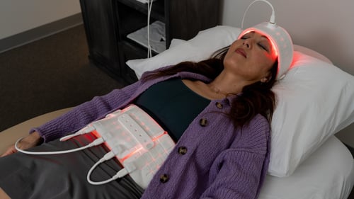 Red light therapy session at UltraRed Light Therapy in Newport Beach