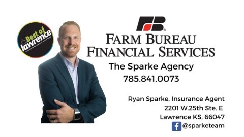 Sparke Agency Farm Bureau Financial Services team in Lawrence, Kansas helping families with home, auto, and life insurance