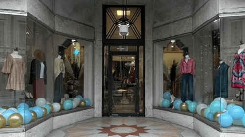 store front display at boutique