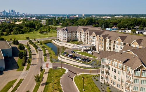 Aerial view at The Legends of Columbia Heights 55+ Living, Columbia Heights, MN, 55421