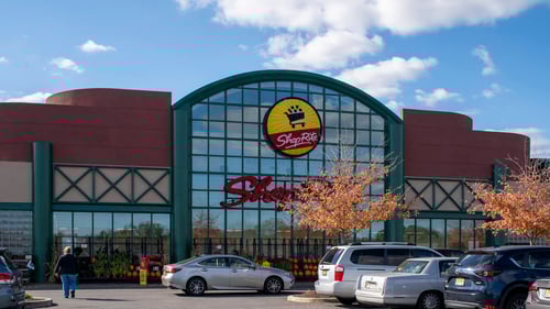 Fall trees in full parking lot of Shop Rite