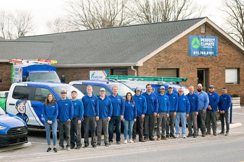 Perfect Climate Heating & Air Team in front of office