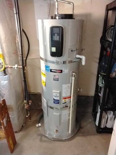 A heat pump water heater installed by bluefrog Plumbing and Drain of Portland