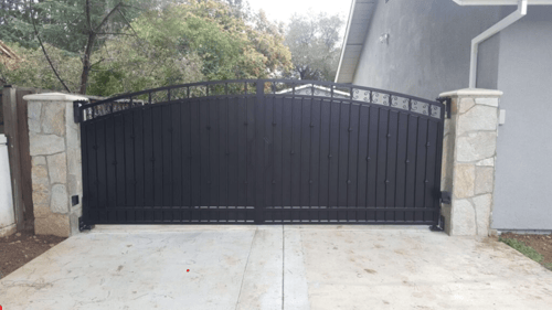 large black security gate