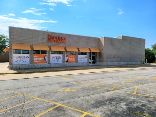Storefront at Stanton Optical store in Peoria, IL 61614