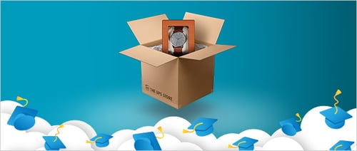 THE UPS STORE BRANDED BOX WITH WATCH INSIDE.