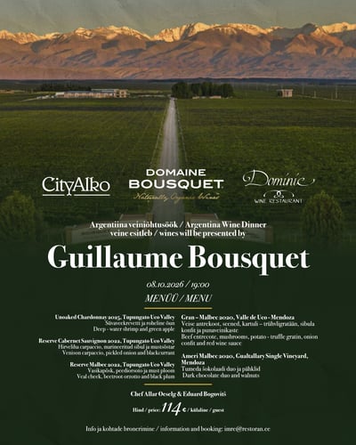 Domaine Bousquet veiniõhtusöök – Guillaume Bousquet, 08.10.2026