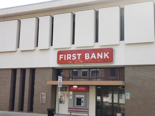 Front of the First Bank Fairmont Branch