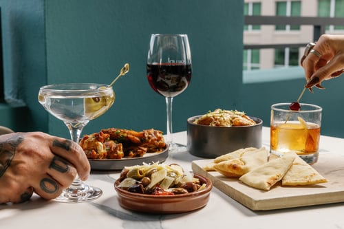 Tapas wine and cocktails.