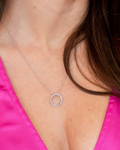 Circle diamond pendant