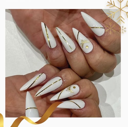 Pretty white manicured nails