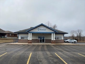 Outside front of building