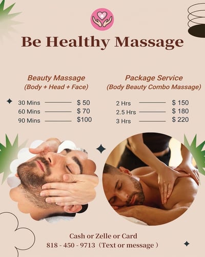 Quiet & Relaxing rooms with soothing music

Stop By for a Great Massage for a Great Price