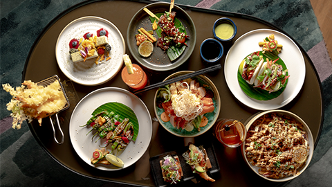 AJI Bar and Robata menu selections.