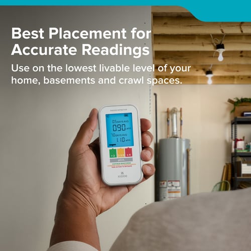 Best Placement for Accurate Readings, Use on the lowest livable level of your home, basements and crawl spaces.