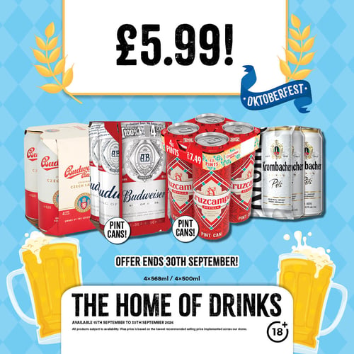 Visit your local store for more great deals on Beers, Spirits, Wines and Low and No.