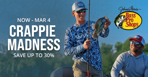 Save up to 30% at the Bass Pro Shops Crappie Madness Sale